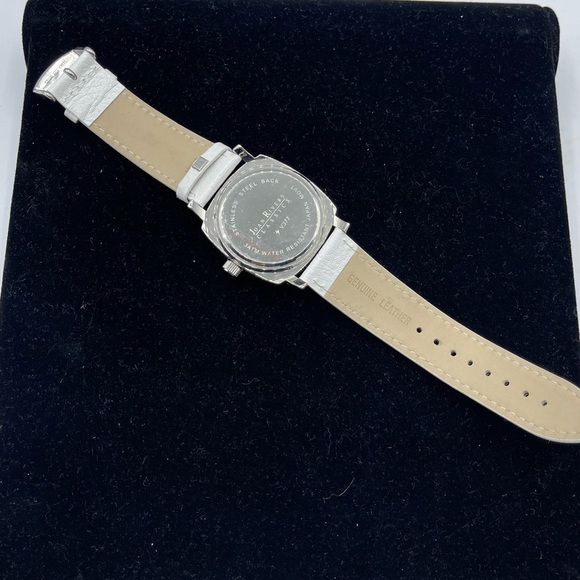 Joan Rivers Classics Collection Silver Tone White Leather Band Watch - Picture 3 of 5